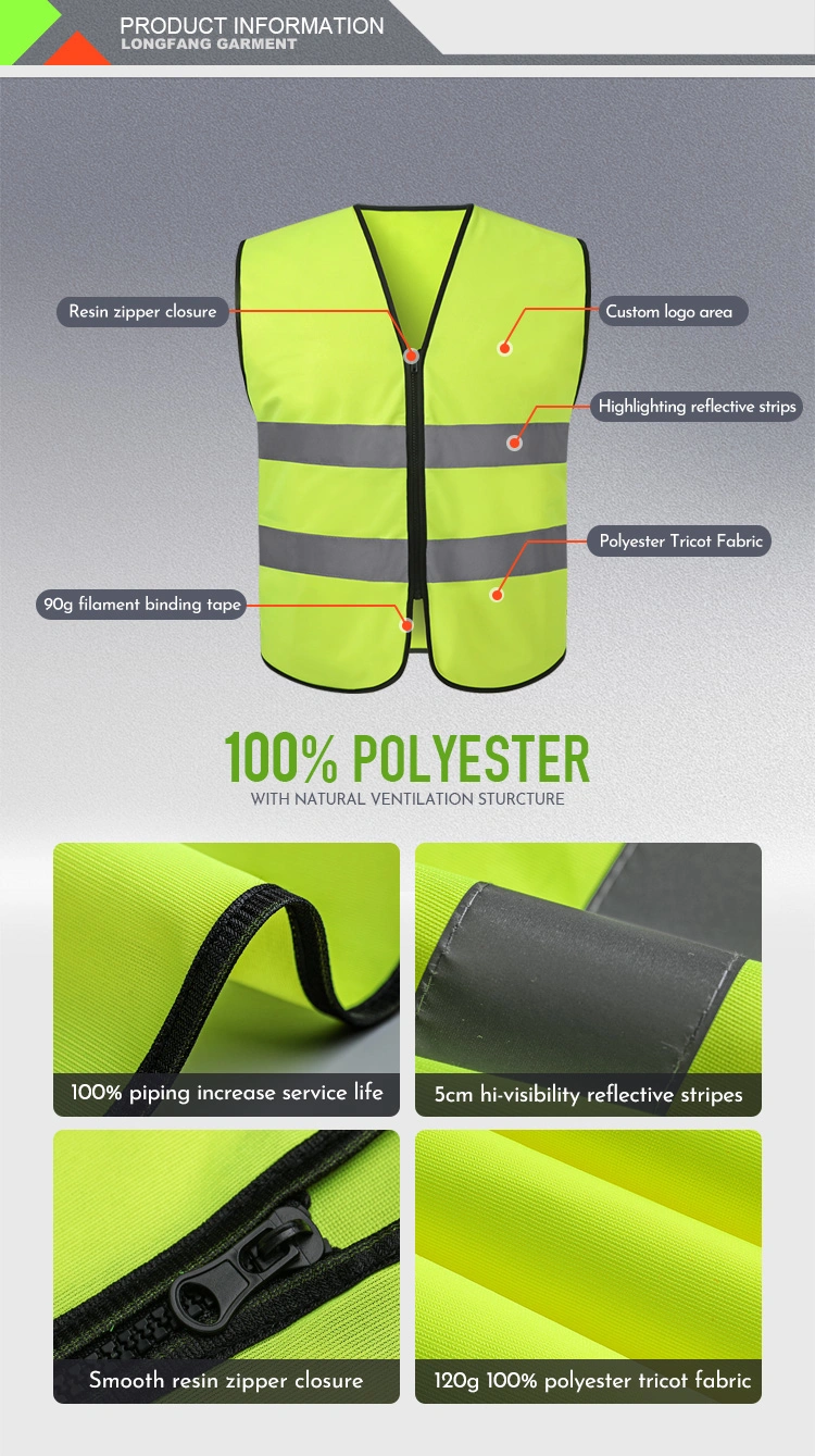 Customize Outdoor Protective Workwear Construction Worker Reflective Road Safety Vest